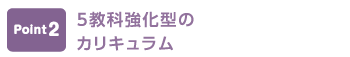 ポイント2 5教科強化型のカリキュラム